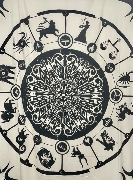 Přehoz tapisérie Black Leaf Astrology 210x240cm